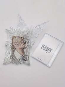 1pc, Silver, Resin, Metal Style, Modeling, Photo Card Holder, Pop, Album, Photo Protection Card Holder, Suitable, 6.5*9.5cm/2.56*3.74 Inch Photo Back To School,Straykids,Skz,Straykids Kpop