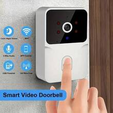 The Smart Doorbell Features High-Definition Video From The Camera And Enhanced Night Vision, As Well As A Voice-Changing System. The WiFi Video Doorbell Has A Two-Way Intercom Function And Is Rechargeable, Enabling Seamless Home Monitoring - Black - View 1