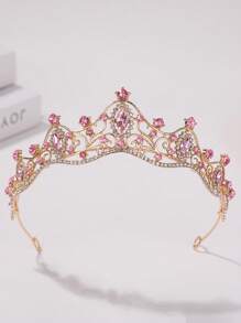 1 pièce Bandeau à couronne de princesse 3D avec strass pour femmes, accessoire de cheveux élégant pour anniversaire