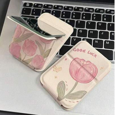 2 件装 - 郁金香图案折叠化妆镜，便携式手持化妆镜，简约折叠梳妆镜，宿舍/学生及桌面简约化妆镜，化妆，便宜，房间装饰，梳妆台，旅行，卧室，化妆配件，镜子，化妆镜，迷你镜，粉盒镜，小镜子，手持镜，便宜，圣诞礼物，化妆，化妆工具，便宜货，礼物，女士礼物，圣诞礼物，赠品，旅行，便宜货，旅行必备