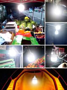 Lámpara de luz LED recargable por USB para camping al aire libre, luz de emergencia multifuncional impermeable para senderismo y deportes, lámpara de carpa de camping con gancho