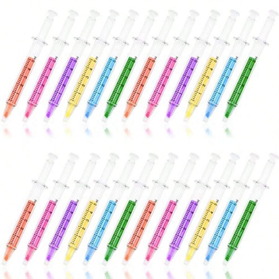 Syringe Highlighter Pens With 6 Colors 24pc-0142 - 如圖 - 查看 1
