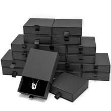 10pcs Jewelry Gift Boxes, 3.5 X 3.5 Inch Black Cardboard Jewelry Boxes, Bulk Small Jewelry Boxes With Lids, For Necklace Ring Earring Display Boxes, Earring Ring Necklace Storage Boxes For Women Storage Organizer Travel Essentials Back To School Dormitory Storage Fall Decor