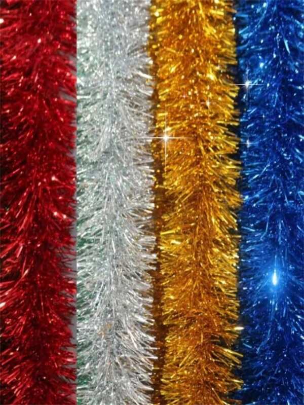1pc Christmas Striped Decoration Ribbon, 2M Total Length, High Density, Available In 4 Color Options, Wedding/Party Decor, Christmas Tree Hanging Ornament, Door/Window/Stair/Fireplace/Fence Decor To Create Festive Romantic Atmosphere