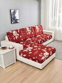 1 pièce Housse de coussin de siège de canapé décorative antidérapante en tissu de soie de lait, imprimés floraux et géométriques, convient pour les animaux de compagnie, toutes saisons