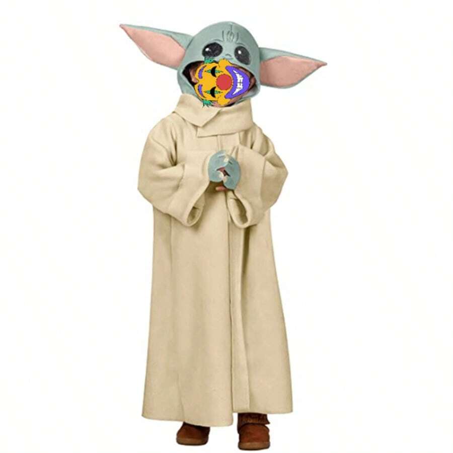 StarWars Thick Fabric, Jedi Master Children's Halloween Alien Role-Playing Costume, Complete Set For Halloween, Valentine's Day, And Christmas. - Multicolor - View 1
