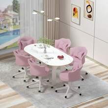 Dyhome Pink Valentine's Day Vanity Chair Butterfly Vanity Makeup Chair, Velvet Petal Desk Chair Upholstered Modern Tufted Home Office Chair With Back, Computer Chair 360°Swivel Task Chair, Height Adjustable Computer Task Chair For Bedroom Living Room, Valentine's Day Gift - 粉色 - 查看 10