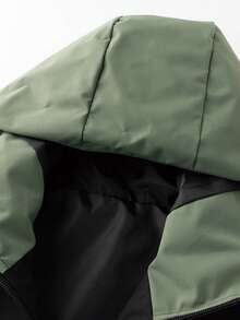 New Men's Casual Contrast Color Hoodie Jacket , Fall - Army Green - View 3