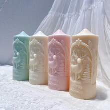 Moule de bougie en silicone en forme de colonne de cerf, moule en silicone de colonne du Père Noël, moule en silicone de fleur de Noël en cire de soja, décoration de Noël