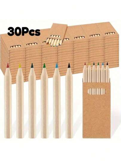 30/60 mini lápis de cor, pré-afiados, 6 cores pastel vibrantes, 6 peças por caixa, dureza HB, diâmetro do fio de 1,0-1,9 mm, leves e portáteis - perfeitos para materiais escolares, de sala de aula e de desenho, conjunto de lápis de cor, retorno às aulas, materiais escolares, materiais de arte, materiais de pintura, materiais escolares, pintura, esboços, esboços, desenho, escrita, escrita, parabéns por aniversários, papelaria,