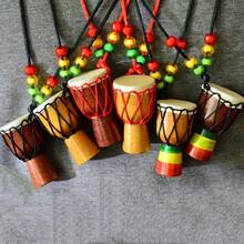 1 Stück handgefertigter Mini-Afrikanischer Trommel-Anhänger, dekorative Mini-Afrikanische Trommel, Afrikanischer Handtrommel-Anhänger Schmuck, Trommel-Anhänger Halskette - Mini-Djembe - Übersicht 5