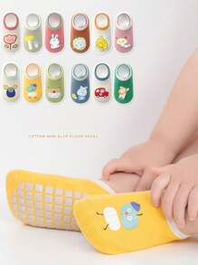 3 Pairs Cartoon Pattern Cute Baby Ankle Socks, 0-5 Years Old, Soft Breathable Comfortable, Printed Anti-Slip Sole, Suitable For Beginner Walkers