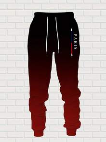 Autumn And Winter Black And Red Gradual Color Change 2026 Hot Selling Men's Street Fashion Hoodie Set - Đỏ - Xem 4