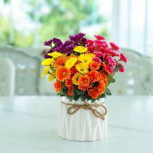 8 Bundles Artificial Silk Gerbera Daisy Flowers Fake Outdoor Bouquet Realistic Bulk Bouquet UV Resistant For Garden Front Porch Pots Home Indoor Table Vase Decoration Multicolor-0166 - Trộn màu - Xem 5