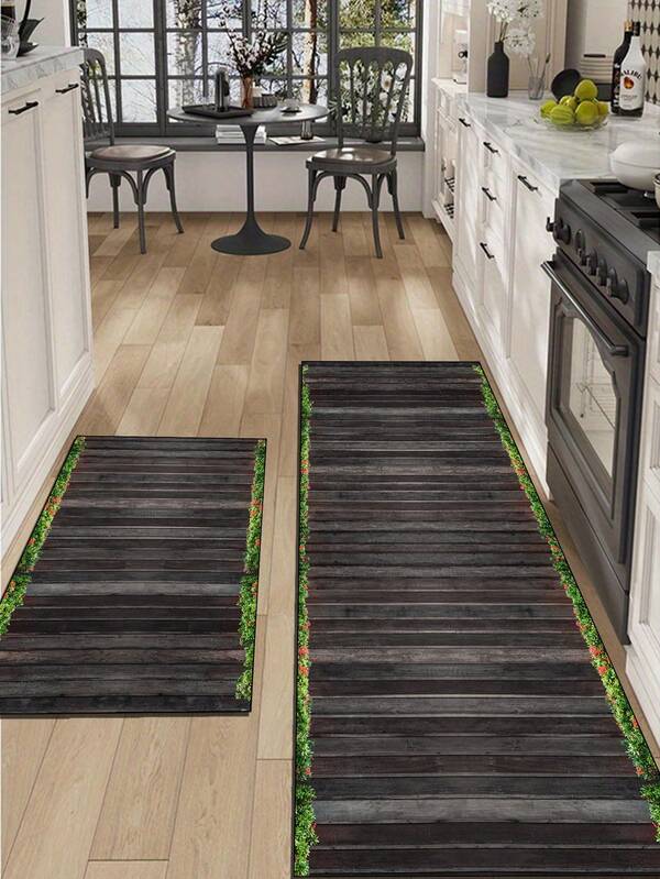 1 Stück dunkel gemusterter, rutschfester und saugfähiger Teppich, geeignet für Badezimmer, Eingang, Wohnzimmer, Schlafzimmer, Küche, Spielzimmer, Arbeitszimmer; mit rutschfester Unterseite