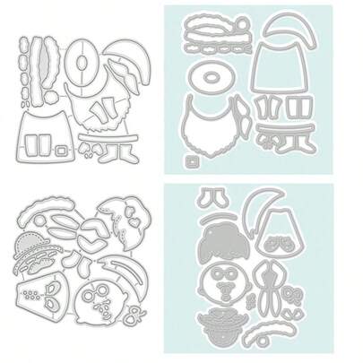 Matrices de découpe en acier au carbone en forme de Père Noël, pour DIY de cartes en papier, scrapbooking, décoration de cartes de vœux, outil pour projet de décoration de la maison