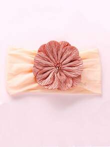 A1粉色单只大花头带，可爱宝宝无缝宽带尼龙花头饰