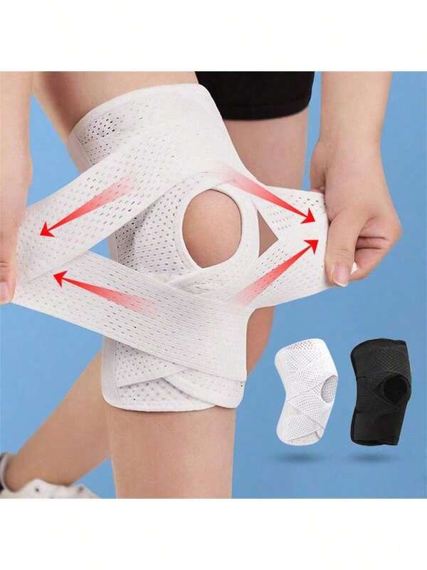 1 pieza Rodillera de compresión elástica - Soporte de rodilla de Lycra para hombres y mujeres - Equipo de fitness y voleibol - Lavar a mano, Estilo de rodillera, Adecuado para exteriores, deportes, viajes, hogar, oficina, escuela