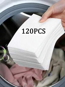 240/120片装洗衣吸色纸防染色洗衣片适用于洗衣机清洁衣物防染色纸 - 白色 - 查看 16