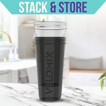 2 Pack 28oz Fitness Shaker Bottles With Stainless Steel Whisk Balls, Leakproof Protein Mixer Cup For Gym Workout School Travel, Includes Cleaning Brush & Wide Mouth Design For Easy Mixing - 1) 黑色/透明 - 查看 7