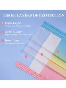 1/10/50 piezas de máscaras desechables para adultos con estampado arcoíris, máscaras de tres capas con degradado de arcoíris, empaquetadas individualmente, higiénicas y de moda, máscaras con estampado de degradado de arcoíris de color aleatorio, máscaras de arcoíris, máscaras desechables de moda