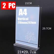 3 Size Acrylic Sign Holder-Clear T-Shape Plastic Display Stand, Double-Sided Paper Holder & Sign Stand For Menus, Flyers, Pictures – Durable Acrylic Paper Stand & Storage Container For Office, Retail, Exhibition, Restaurant, Wedding Use