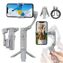 AXNEN جيمبال ثلاثي المحاور HQ3 Pro للهاتف الذكي - مستقر يدوي قابل للطي لفيديو سلس، التصوير الفوتوغرافي، السيلفي، البث المباشر - جهاز تثبيت الكاميرا متوافق مع جميع هواتف الأندرويد/iOS - متعدد الألوان - مشاهدة 2