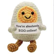 1pc Bees, Eggs, Raccoons, Frogs, Hamsters, Potatoes, Hand-Woven Plush Doll Ornaments With Positive Energy Can Be Given As Small Gifts To Friends And Family. Lovely Knitted Toy Ornaments Are Very Suitable For The Living Room And Desk At Home
