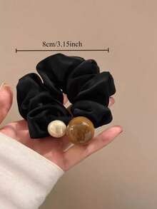 1/3 极简珍珠发圈，优雅缎面多功能马尾辫发饰，发圈头饰