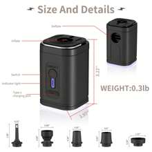 便携式充气泵，可充电充气放气迷你泵，带灯，适用于泳池浮板、睡垫、游泳圈