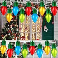 18pcs Christmas Themed Light Bulb Design Decorative Balloons, Perfect For Christmas Decoration - Mixed Colors - View 1