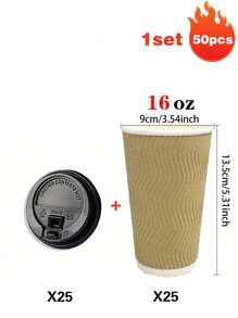 8/12/16 Oz Portable Disposable Corrugated Paper Cup With Lid Coffee Cup 5/10/20 Set Of Corrugated Wall Insulated Coffee Cups, Suitable For Hot/Cold Drinks, Takeaway Drinking Cups, Suitable For Family Office Coffee Shop Party Trips (Multi-Color Optional)