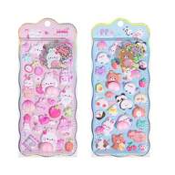 2 Piezas/Lote Animales creativos Conejos Osos Fiesta Pegatinas 3D suaves y esponjosas para Scrapbooking Diario Papelería Decoración Escuela Oficina