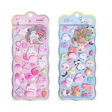 2 Pcs/Lot Creative Animals Rabbits Bears Party Soft Puffy 3D Stickers Scrapbooking Diy Journal Stationery Sticker Deco School Office Supplies - Multicolor - View 1