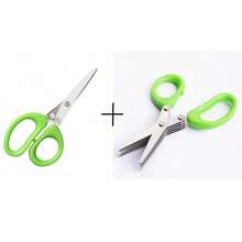 1 szt. 5 warstw nożyczek kuchennych ze stali nierdzewnej - idealne do krojenia cebuli, warzyw, ziół i przypraw - niezbędne narzędzie do gotowania