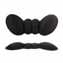2 pares de almohadillas de talón con alas 4D suaves y cómodas, protectores de talón antideslizantes y antifrición para tacones altos - Negro - Ver 3