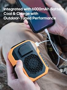 kinscoter 1 pezzo Accessorio da viaggio ricaricabile da 6000 mAh per vita, vita da campeggio, boccetta 'aria condizionata, power bank, neck life personale, ventilad Re Mini fan ricaricabile