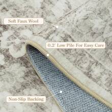 Washable Area Rug 5x7, Non-Slip Boho Neutral Carpet Living Room Bedroom Dining Room Office, Low-Pile Farmhouse Soft Carpet, Tan - Taupe - View 3