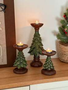 圣诞树造型烛台，香氛装饰托盘套装，圣诞主题节日风格，营造温馨氛围，是节日装饰和礼品的最佳选择，家居装饰，圣诞装饰，房间装饰，圣诞礼物 - 彩色 - 查看 5