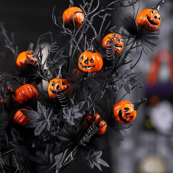 1pc New Halloween Decoration - Black Horror/Pumpkin Stem/Bouquet/Ghost Festival Home Party Decor, Style/Color/Packaging Random