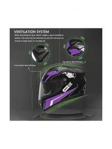 Casco de Motocicleta de Protección Integral: Cara Completa para Seguridad y Comodidad en Tu Jornada.UNIWINI - Morado - Ver 5