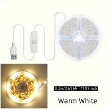 Flexible weiße LED-Streifen mit USB-Stromversorgung und Knopfsteuerung, für Outdoor-Veranstaltungsdekoration, Spiegel- und Schrankleuchtung