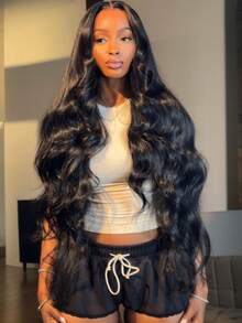 V Part Wigs Human Hair For Women Body Wave Wigs Human Hair Upgrade U Part Wigs No Glue No Leave Out 250 Density Brazilian Human Hair Beginner Friendly Natural Color 40inch - Natural Black - View 2