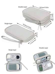 1 حقيبة تخزين صلبة أحادية اللون من EVA للسماعات والكابلات البيانات والشاحن وبنك الطاقة، صندوق مستطيل، ضروريات السفر للرجال والنساء، حقيبة منظم لإكسسوارات إلكترونية لتنظيم كابل USB والسماعات والأقلام وبنك الطاقة وعناصر طقم السفر الوظيفي الأخرى، صندوق شاحن. هدية للمرأة، هدية للرجل.