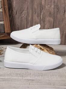 女士休闲平底鞋 - 透气面料，柔软衬里，简约圆头设计，四季舒适 - 黑色和白色，日常穿着，时尚，适合办公室