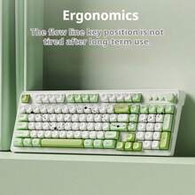 Teclado de juego con cable silencioso EWEADN con retroiluminación arcoíris, teclas de escritura silenciosa, anti-ghosting, diseño ergonómico, conexión USB plug and play para portátil, computadora de escritorio, oficina y uso para juegos - Multicolor - Ver 5