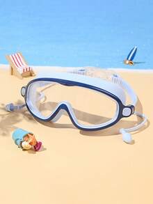 1 件装卡通彩色硅胶游泳镜，防水防雾大框耳塞一体式游泳镜，适合男孩和女孩