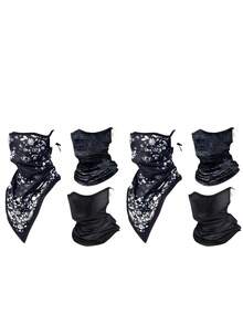 Summer Lightweight Breathable Waterproof Windproof UV Protection Adjustable Drawstring Neck Gaiter Face Mask Scarf, Perfect Holiday Gift For Family Friends Elders - Multicolor-6 pack - 查看 1