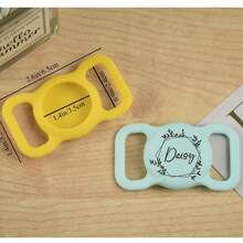 1 peça de capa de silicone personalizada para Airtag, suporte para coleira de animal de estimação, suporte para etiqueta de endereço de animal de estimação gravado, presente personalizado para cão e gato de estimação