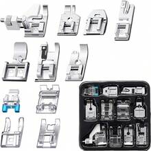 16pcs Sewing Machine Presser Foot Set, Compatible With Brother, Janome/Juki/Babylock And Other Sewing Machine Brands - Silver - View 6